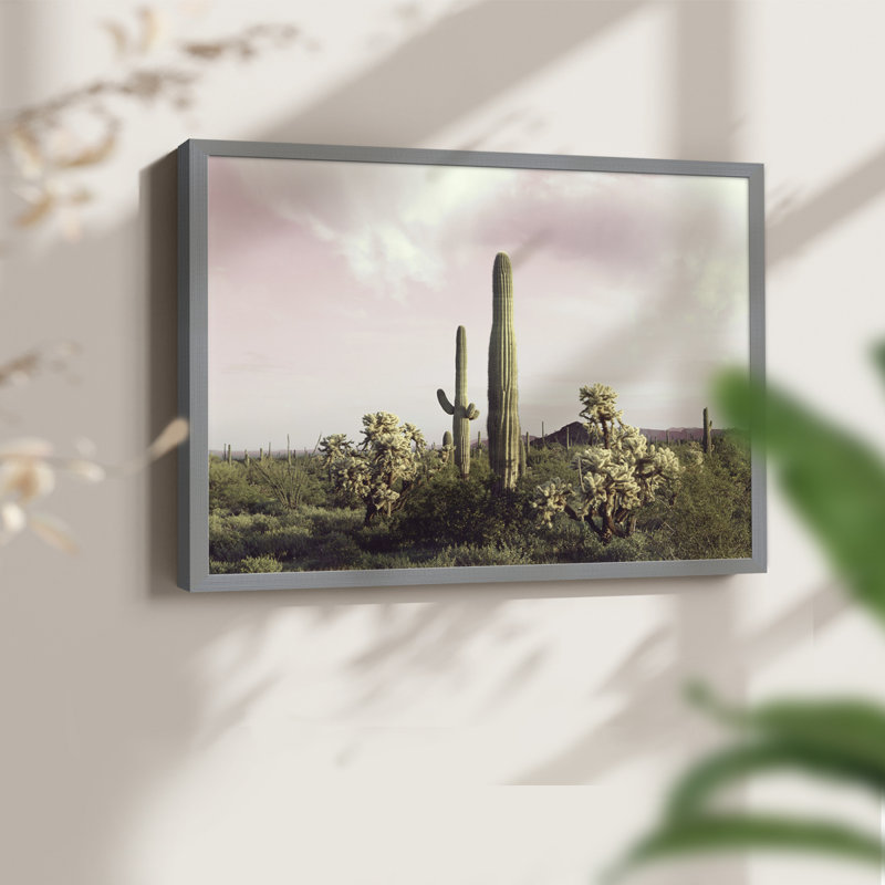 Orgue à tuyaux, cactus national, impression encadrée, H 8 po x l 10 po, Gris