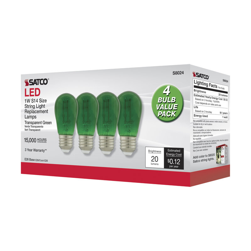 1 Watt Green LED Bulb
