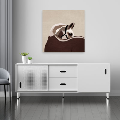 Gentle Equine Curve Abstract Contemporary Minimalist Horse Wall Art