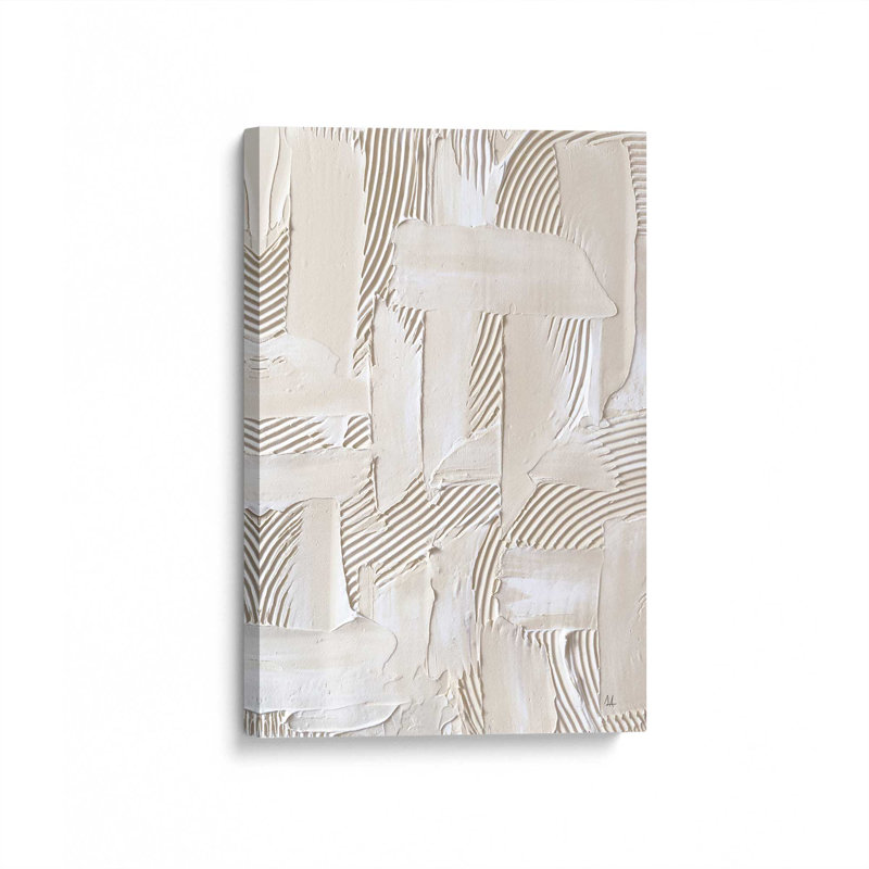 «Neutral Brushstroke Harmony», reproduction sur toile, Toile tendue, H 30 po x l 20 po x P 1,25 po