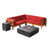 Teak Frame / Red Cushion
