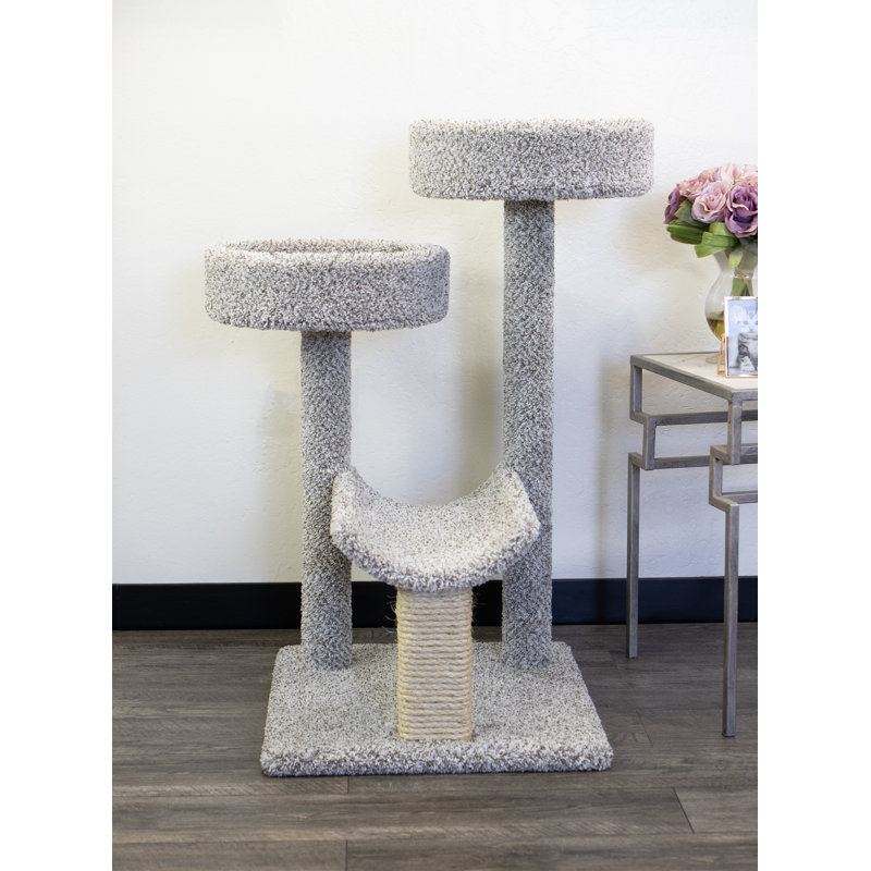 Gray and Beige Sisal Multi-Level Cat Perch