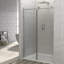 Porte de douche coulissante sans cadre, 122 cm (L) x 193 cm (H), chromée, verre trempé 8 mm-90550831