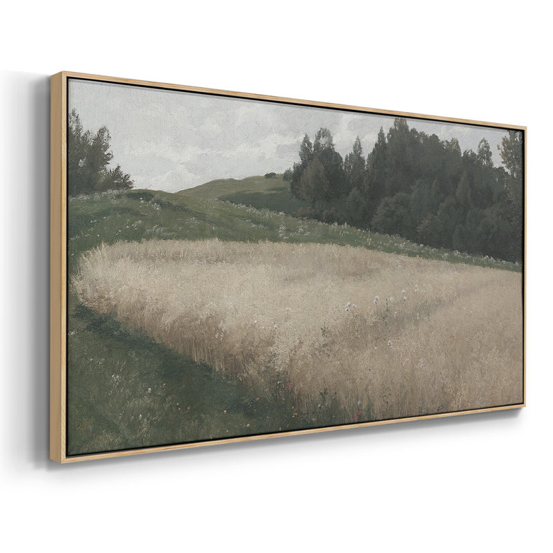 Série paysage - DCXLI- Toile tendue avec châssis tendue, prête à être accrochée, H 25 po x l 49 po, Naturel