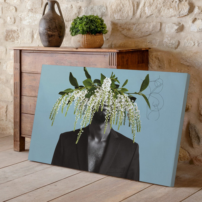 Reproduction d'art sur toile, "Un portrait surréel d'une personne en costume", H 9 po x l 12 po