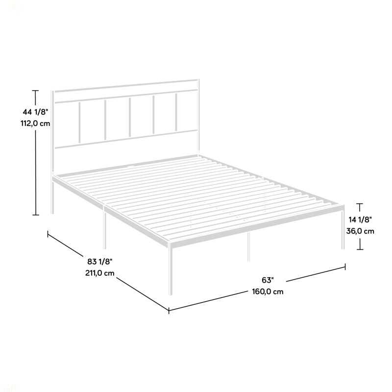 Lit plateforme avec tête de lit, Grand lit