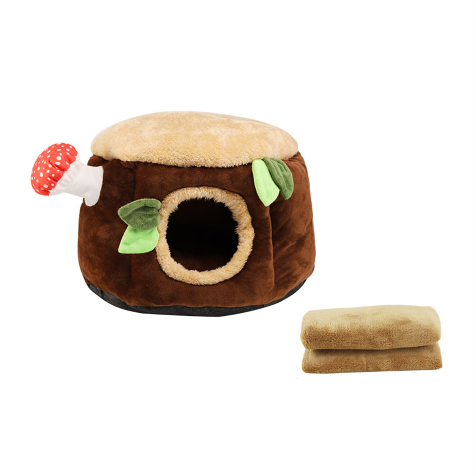 Tucker Murphy Pet™ Stump And Red Mushroom Cat Bed With Pad, Warm Tree