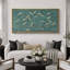 «Serene Sky Cranes In Flight On Teal», reproduction d'art sur toile encadrée-111375402-98042048