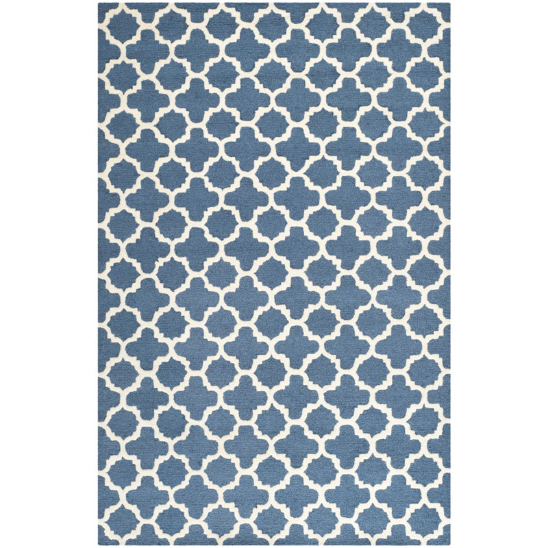 Cannen Hand Tufted Wool Geometric Rug, Rectangle 5' x 8'