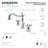 Kingston Brass Heritage Two-Handle 3-Hole Deck Mount Widespread Bathroom Faucet with Pop-Up Drain-12624321