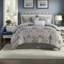 Ensembles de literie en coton luxueux, motif damassé gris, chambre à coucher confortable
