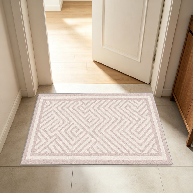 Geometric Maze Blush carpet-easy to clean, machine-washable, soft and comfortable; suitable for door mats, kitchens, living rooms, bedrooms, corridors, and laundry areas. Easy to clean, durable carpet for home decoration.