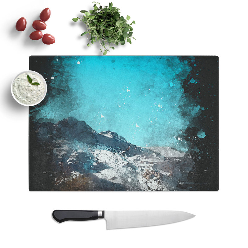 Tempered Glass Mountain Top in Santiago Chile Chopping Board, 20 cm x 28.5 cm