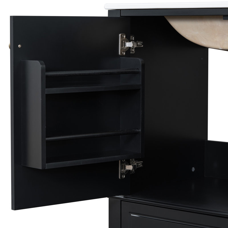 Meuble-lavabo 30 po avec lavabo, Noir