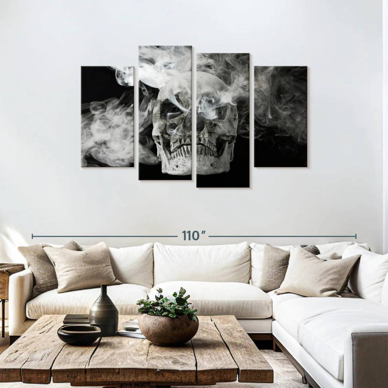 Smoking Skull, 48" H x 75" W
