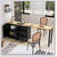 Buffet 89,7 po en bois avec table extensible, armoire de rangement multifonctionnelle avec 2 portes et 3 tiroirs pour le salon, la salle d'étude, le vestibule et la cuisine-902269566