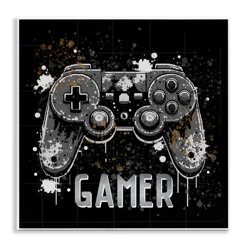 «Pixel Style Gamer», art mural sur bois par Kim Allen