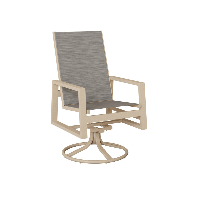Chaise berçante berçante à haut dossier berçant Vida Berlin Gardens, Mica perle, Aluminium Luna multicolore