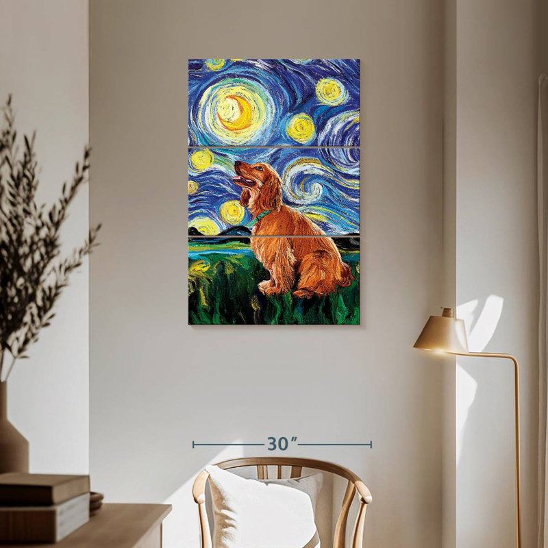 Brampt Cocker Spaniel Starry Night, 57" H x 36" W
