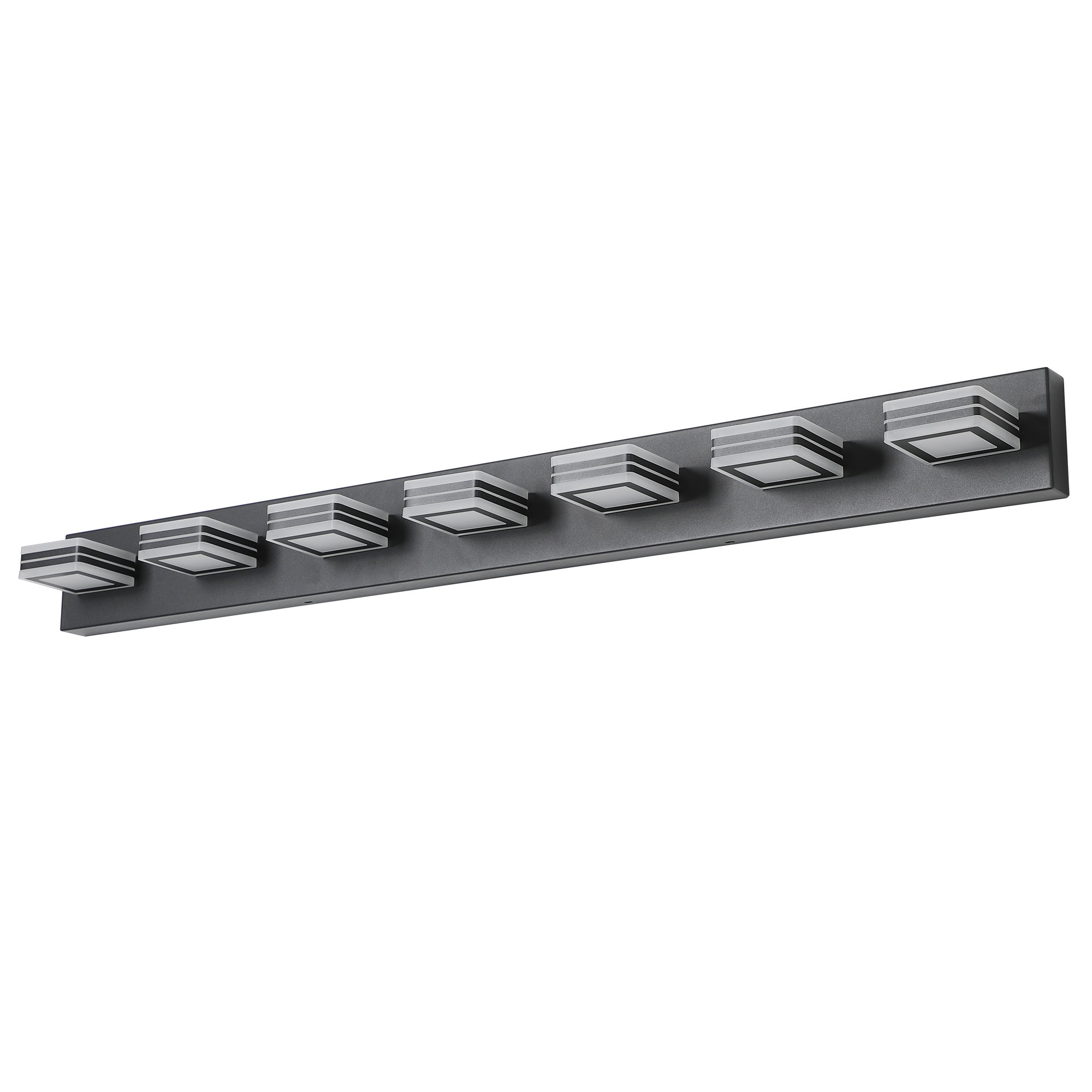 Ivy Bronx Led Modern Black Vanity Lights, 7-lights Acrylic Matte Black Bathroom Vanity Lights ...