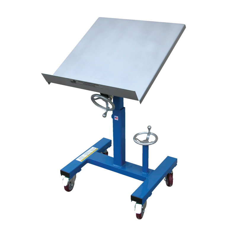 Table de travail mobile inclinable, H 34,75 po x l 24,06 po x P 24,06 po