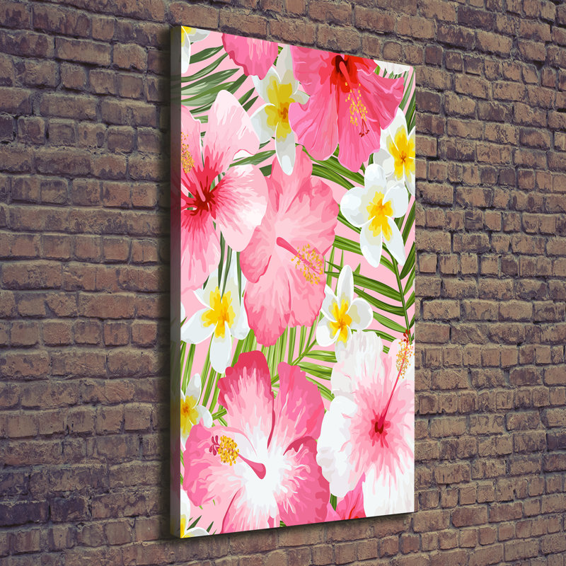 Tropical Flowers - Wrapped Canvas Print, 140cm H x 70cm W