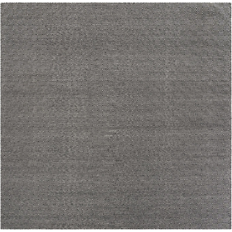 Tapis contemporain de couleur noire Ohara, Carré 10 pi