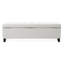 Banc de rangement gris élégant avec couvercle et boutons modernes