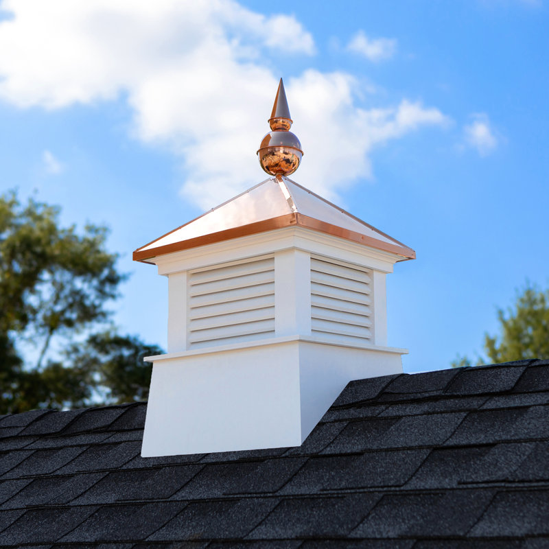 Manchester White Vinyl Cupola with Copper Finial