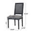 2 chaises de salle à manger grises avec dossier en canne - rembourrées en tissu, base cannelée pour un attrait gris, support rectangulaire, sièges rembourrés délicats, pieds à la mode, P 20 po x l 22,5 po, H 39,5 po