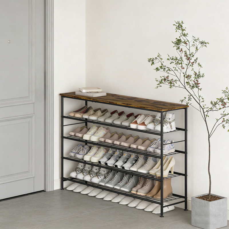 Range-chaussures en métal de style rustique