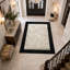 Tapis noir en cuir de vache fabriqué à la main-946707388