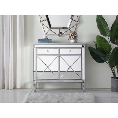 SPARKS 2 Door Mirrored Accent cabinet by Prestige
