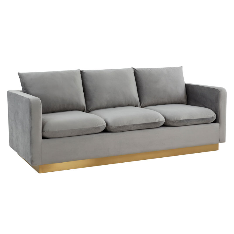 Elevate 83.5'' Velvet Sofa, Light Gray Velvet