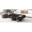 Table basse 47,2 "x 31,4" noire avec 2 tiroirs, surface brillante, pieds dorés, plateau de salon moderne 47,2 "31,4" et accessoire décoratif-1744851728