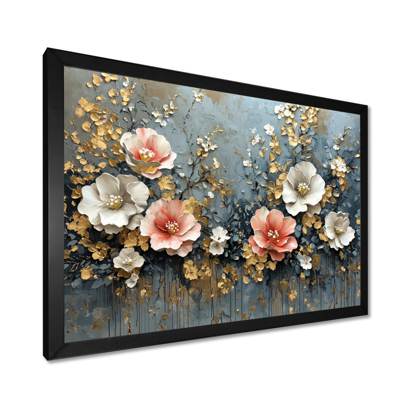 Winter Dance Of Poppies Music - coquelicots, art mural, Cadre simple, Noir, H 12 po x l 20 po