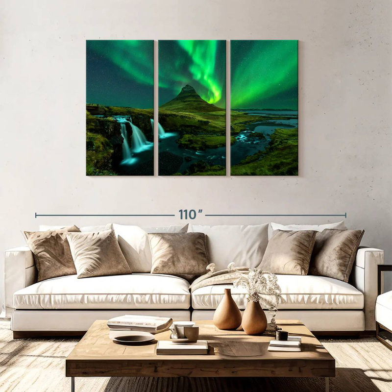 Alvord Kirkjufellsfoss Northern Lights, H 48 po x l 74 po
