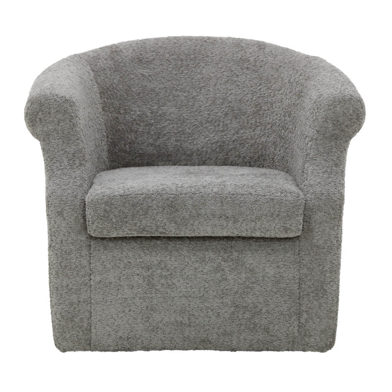 Fauteuil demi-tonneau pivotant l 3,5 po Buril, Mélange de polyester gris