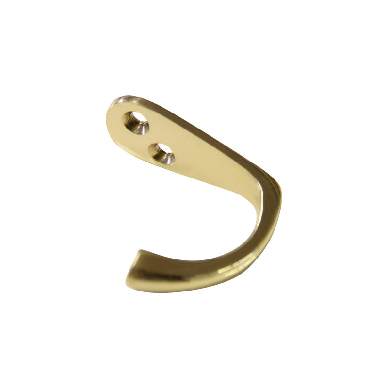 Decorative Wall Hook, Polished Brass