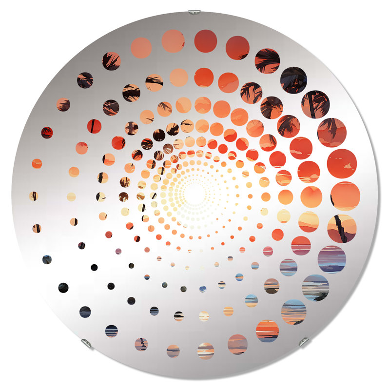Muesli Muse I - Spiral Dot Decorative Mirror, 31.4" H x 31.4" W, Pink