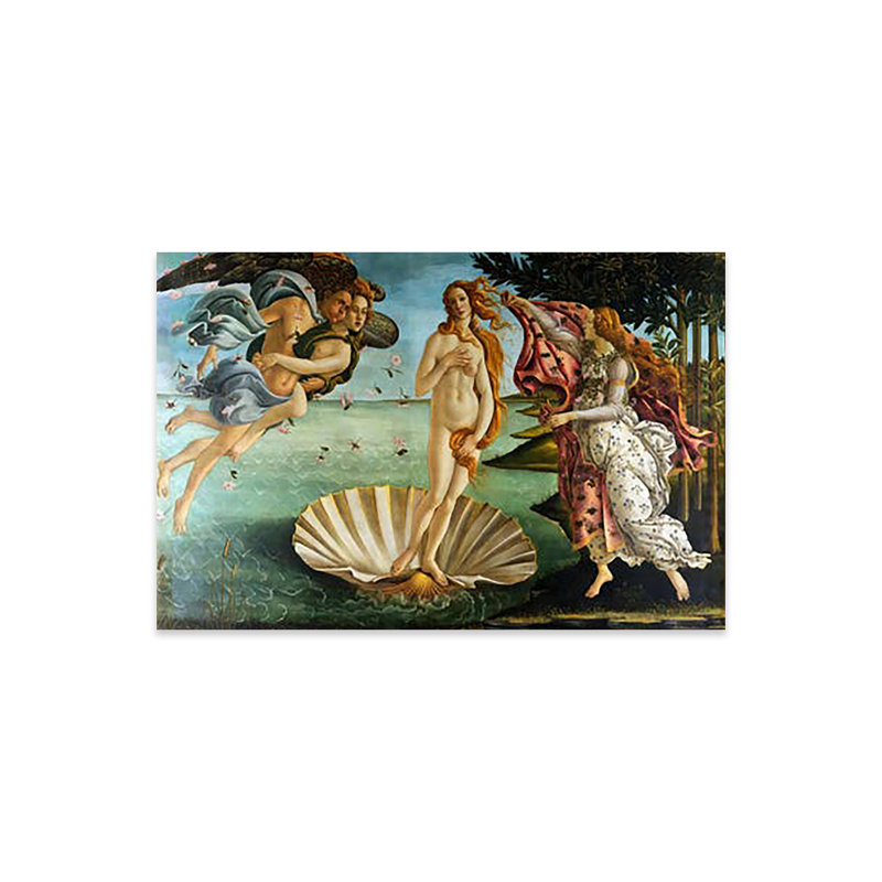 «La naissance de Vénus» par Sandro Botticelli - peinture sans cadre, H 24 po x l 32 po x P 0,25 po