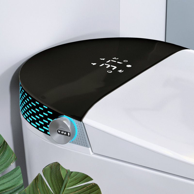 Modern Smart Toilet Featuring Auto Lid Open/Close, Heated Bidet Seat, 3 - Second Instant Heating, 4 Adjustable Temperature Levels, Power Outage Flush, Multi Mode Cleaning With Remote Control, Hot
