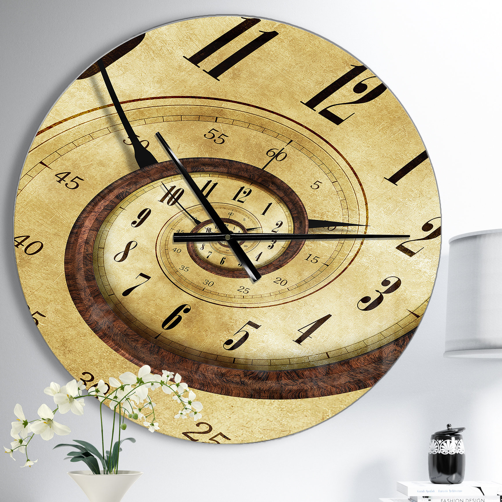 East Urban Home Endless Time Spiral - Modern wall clock | Wayfair