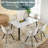 Kourteney 4 - Person Marble Top Four Leg Dining Set