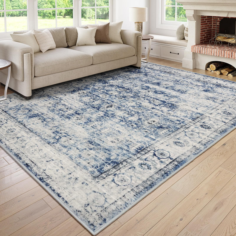 Kiner Vintage Machine Washable Area Rugs Perfect for Living Room, Dining Room, Bedroom, Rectangle 8' x 10'