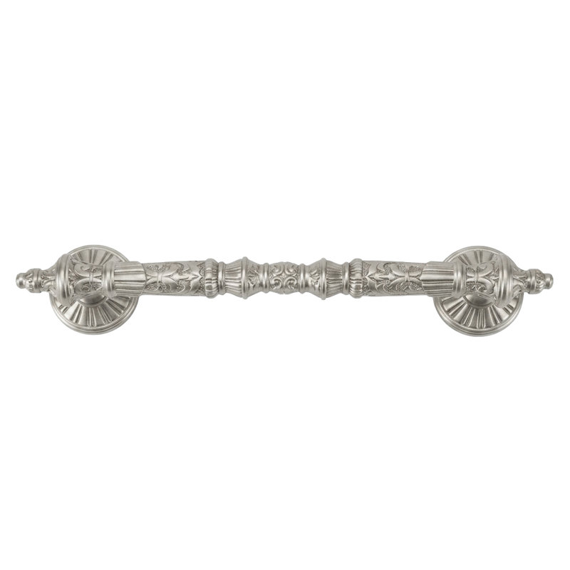 EDGAR BEREBI BELLEVIEW 5 inch CENTER TO CENTER PULL IN BURNISHED SILVER PLATE, Satin Nickel