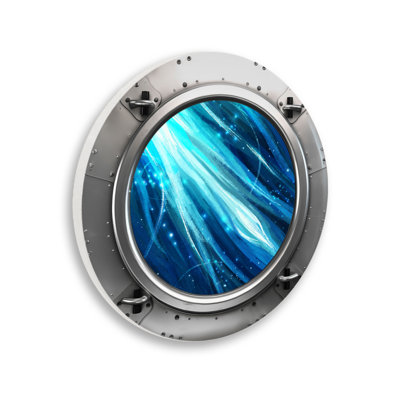 Nebula Spaceship Porthole Circular Wall Plaque by Ziwei Li