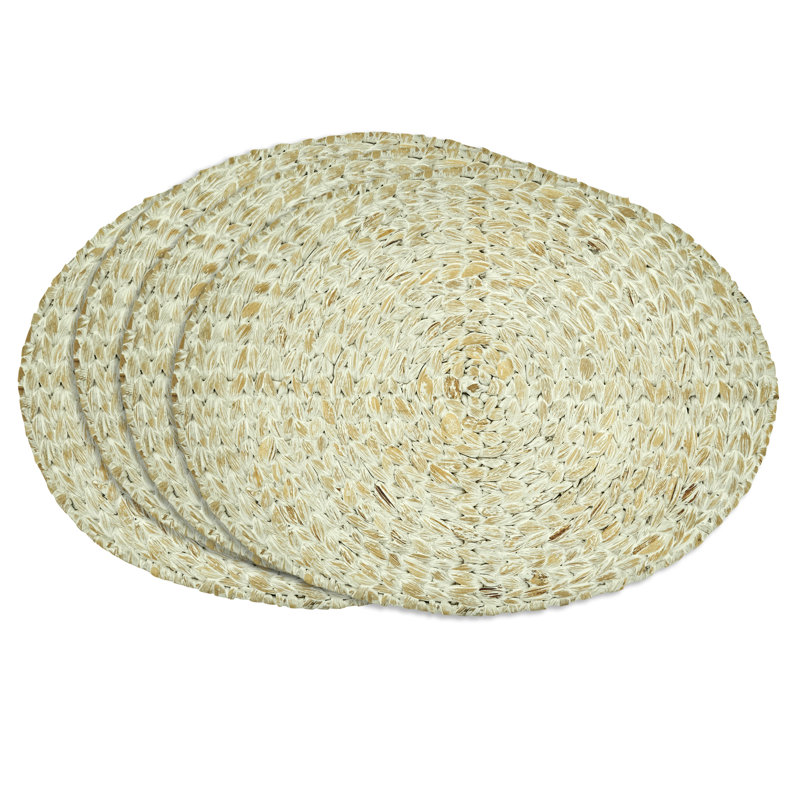 Napperons Water Hyacinth (ensemble de 4) - Napperons tissés à la main en fibre naturelle pour les repas et les réceptions,