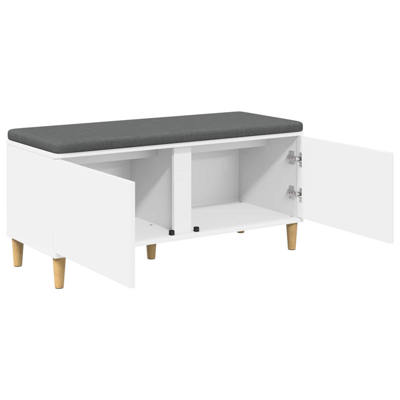 Storage Bench, 46cm H x 100cm W x 38cm D, White