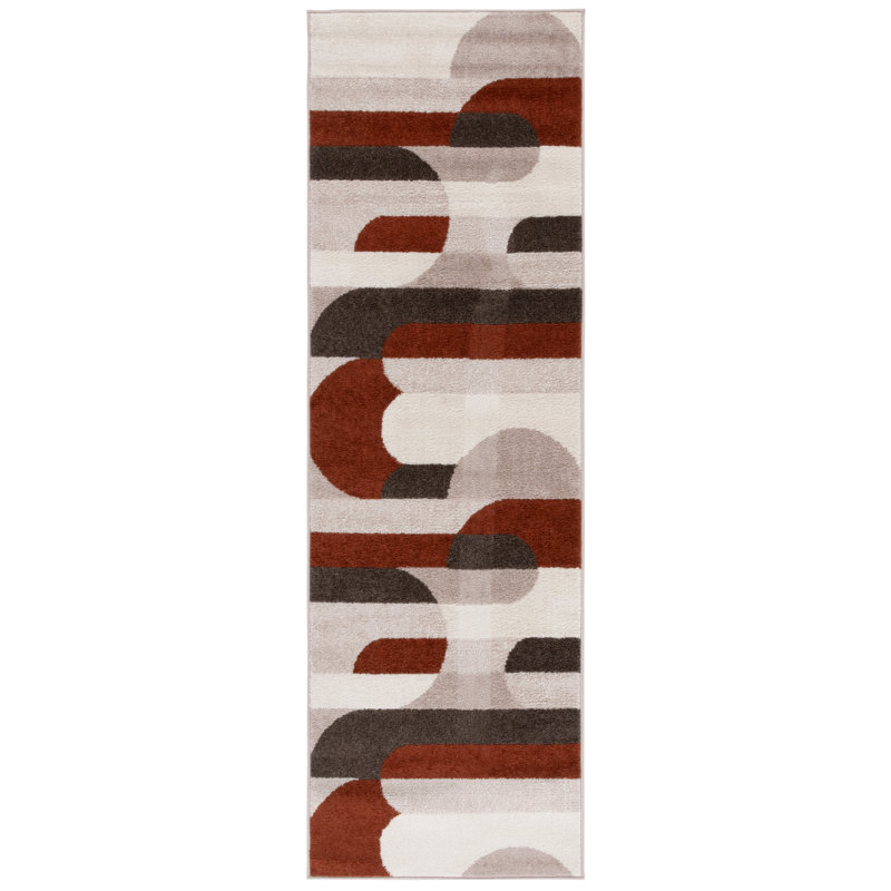 Tapis à motif géométrique Tyki, Tapis de couloir 2 pi 1 po x 8 pi